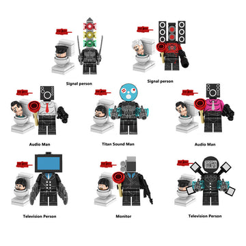 Skibidi Toilet Building Blocks 8-Pack Mini Figures Toys Series 2